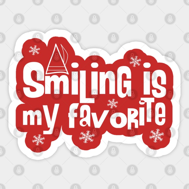 Elf Smiling is My Favorite Sticker by PopCultureShirts